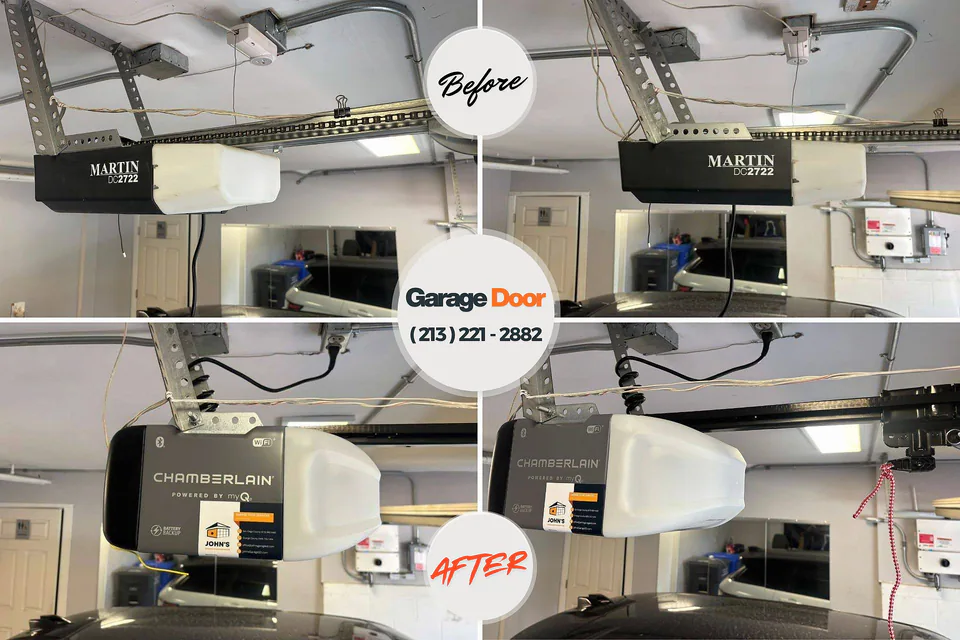 Before and after: garage door repair Bellville, OH